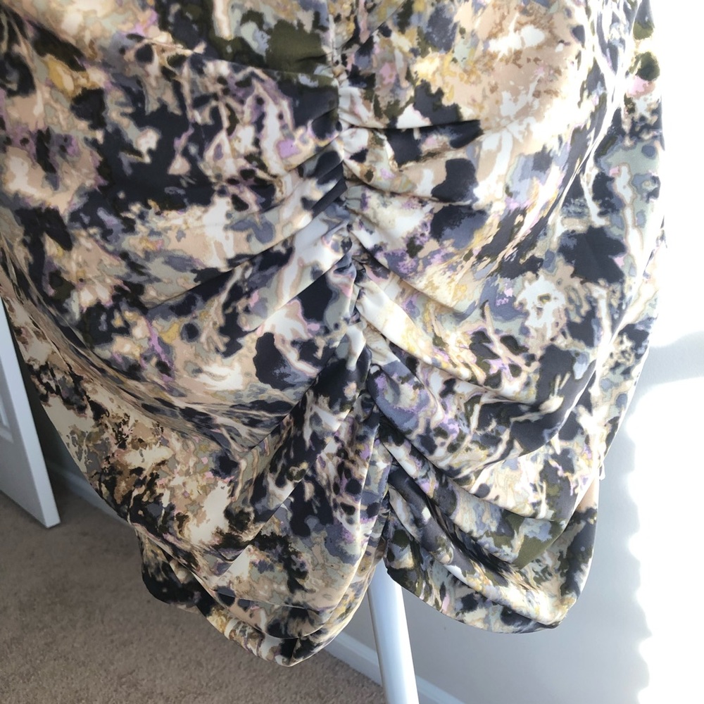 FRENCH CONNECTION olive combo watercolor dress - Picture 4 of 8